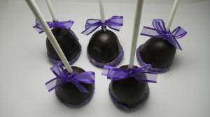 Dark Chocolate Purple Cake Pops