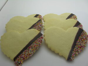LARGE Half Dipped Heart Cookies