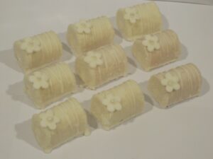 White Chocolate Yodels with Flower