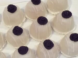 Rose Topped Dome Shaped Petit Fours