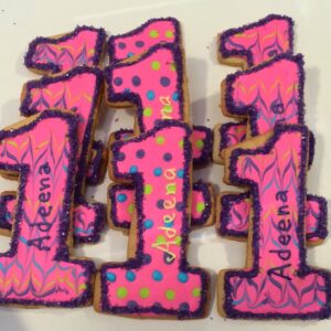 Large number 1 Cookies one first birthday