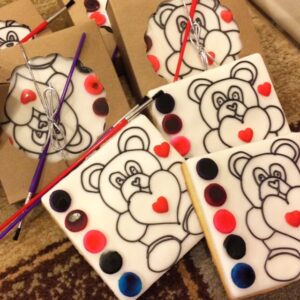 PYO Bear and Hearts Paint your Own Cookies - 12 Cookies in a gift box