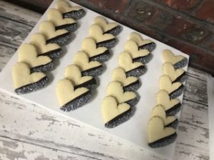 SMALL Half Dipped Heart Cookies