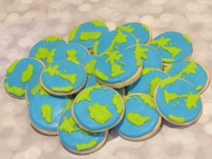 World Cookie - Globes - Cookie Favors - Traveler Party