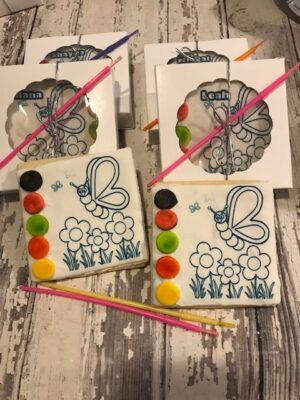 Girls Party - Butterfly and flower Paint Cookies - PYO party -12
