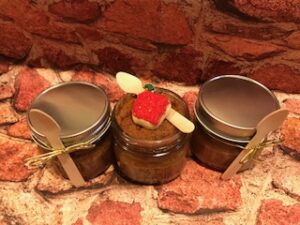 Mason Jar Honey Cakes with apple cookie topper- 4 oz. Jar - Rosh Hashana Dessert -