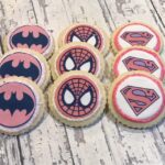 Girl Superhero Party Favors - Batgirl, spidergirl and supergirl Cookies