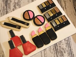 Makeup - Eyeshadow, lipstick, nail polish Birthday Gift Cookie Favors