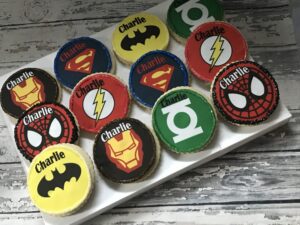 Superheros - Batman, spiderman and superman Party Favor Cookies