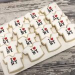 NY tourist Jersey T shirt cookies - I LOVE NY - cookie favors