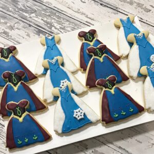 frozen themed cookies - Anna Elsa Frozen Cookie Favors