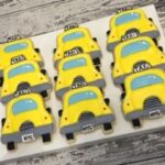Taxi Cookies -NYC tourist taxi - yellow cab cookie favors