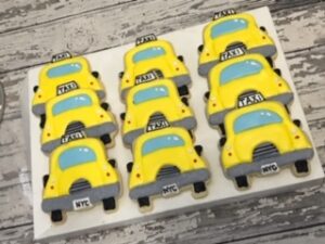 Taxi Cookies -NYC tourist taxi - yellow cab cookie favors