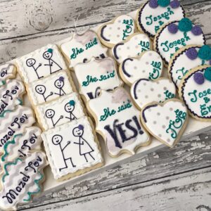 She said yes cookie proposal engagement set