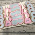 Spa Girls Party- nail polish, number birthday cookies and face mask cookie favors