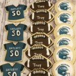 Super Bowl Football jersey and eagles helmet Cookies - Handmade - Personalized Cookies - 1 dozen
