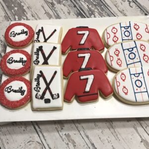 Hockey Themed Birthday cookies - 1 Dozen