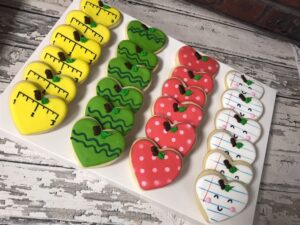 Back to School - Teacher Thank You apple, ruler, paper cookies - 1 Dozen