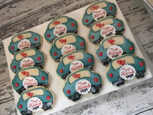 Anniversary Car Cookies - Cookie Favors - 1 Dozen