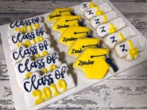 Graduation Cookies - Graduation Hat, Diploma, Class of Cookie Favors-  Choose your colors to match your party