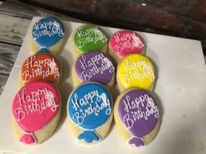 Balloon Birthday Cookies - Birthday Cookie Favors / 1 Dozen