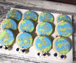 Globe Wedding Adventure Awaits - wedding favor Cookies