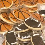 Basketball, football individually bagged cookie favors - 1 dozen - handmade - party favors