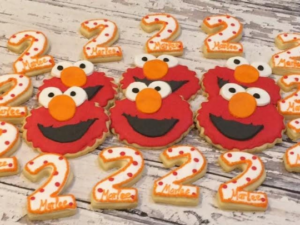 Personalized Birthday cookies - Elmo cookies - number 2 - Kosher - 1 Dozen