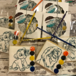 PYO Lion King Party- Paint your own party favors - Birthday - 12 boxed cookies with a paintbrush