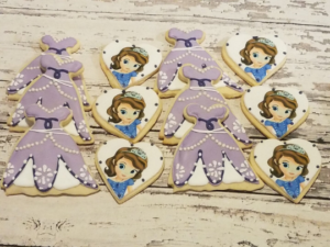 Sophia Dress Cookies - Sophia the first cookie favors