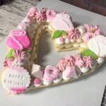 Birthday Heart Cookie Cake --Letter Cookie Cake - Cream Tarte Cookie Cake