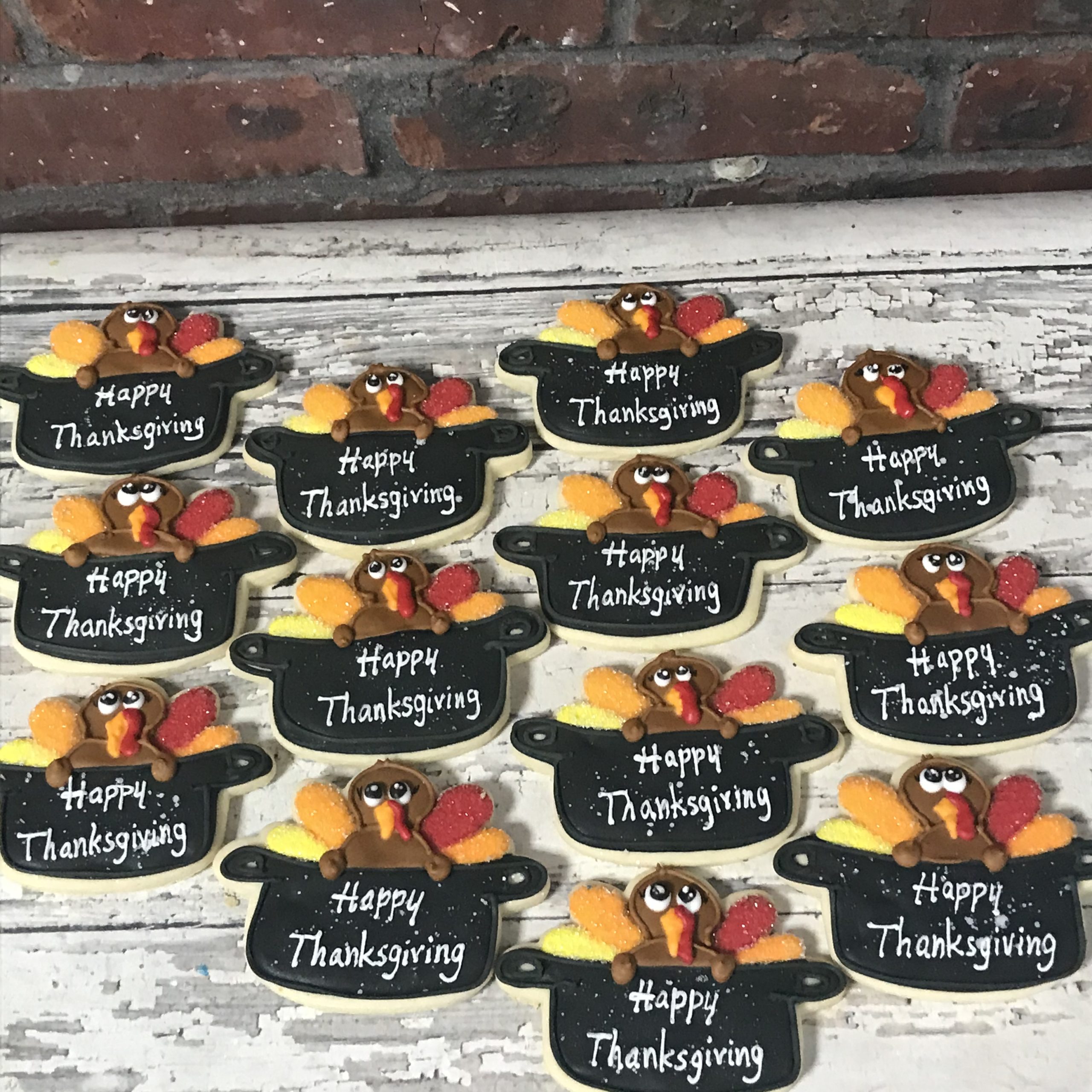 Happy Thanksgiving Cookies - turkey pot