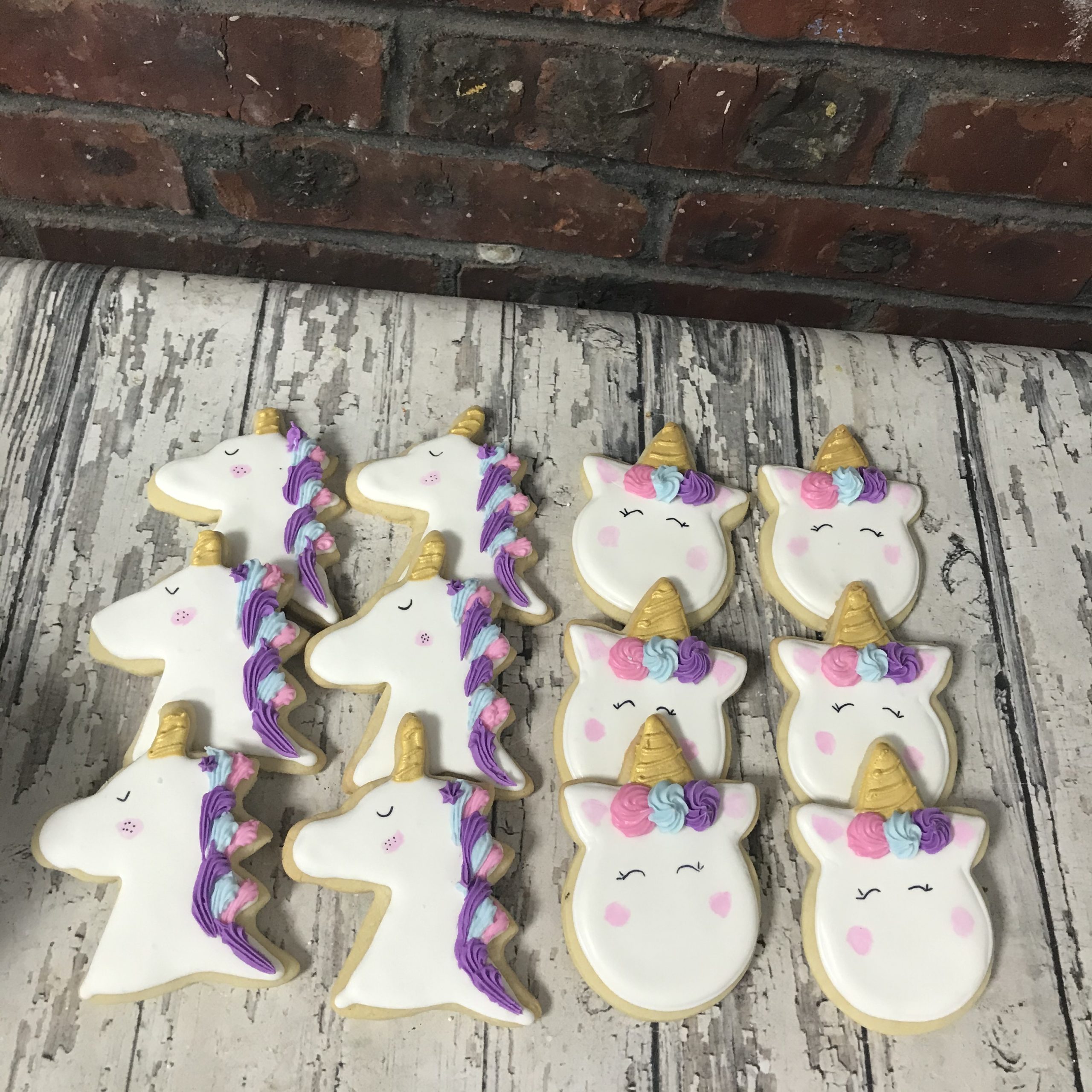 Unicorn birthday girl cookies