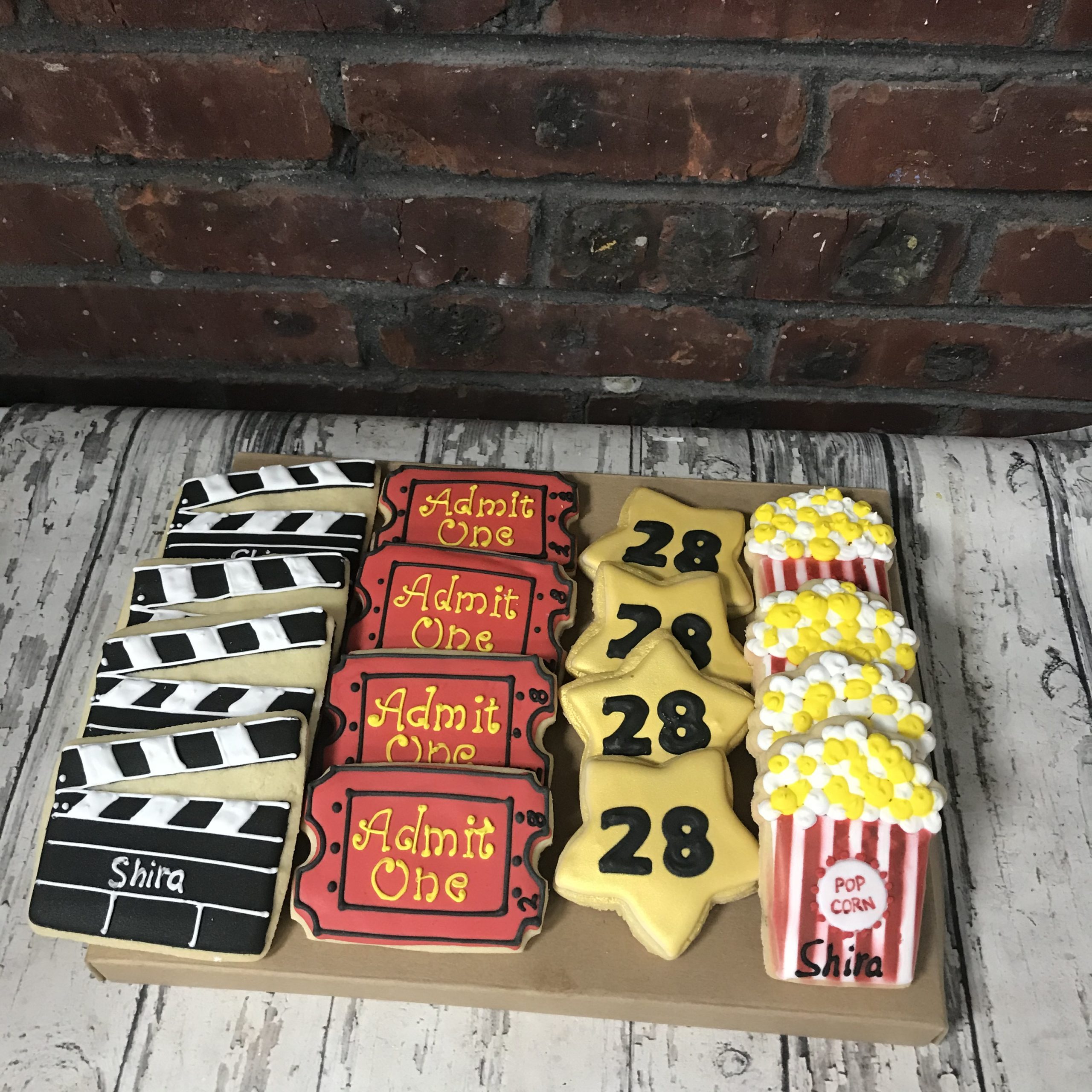 Movie themed popcorn movie theater cookies