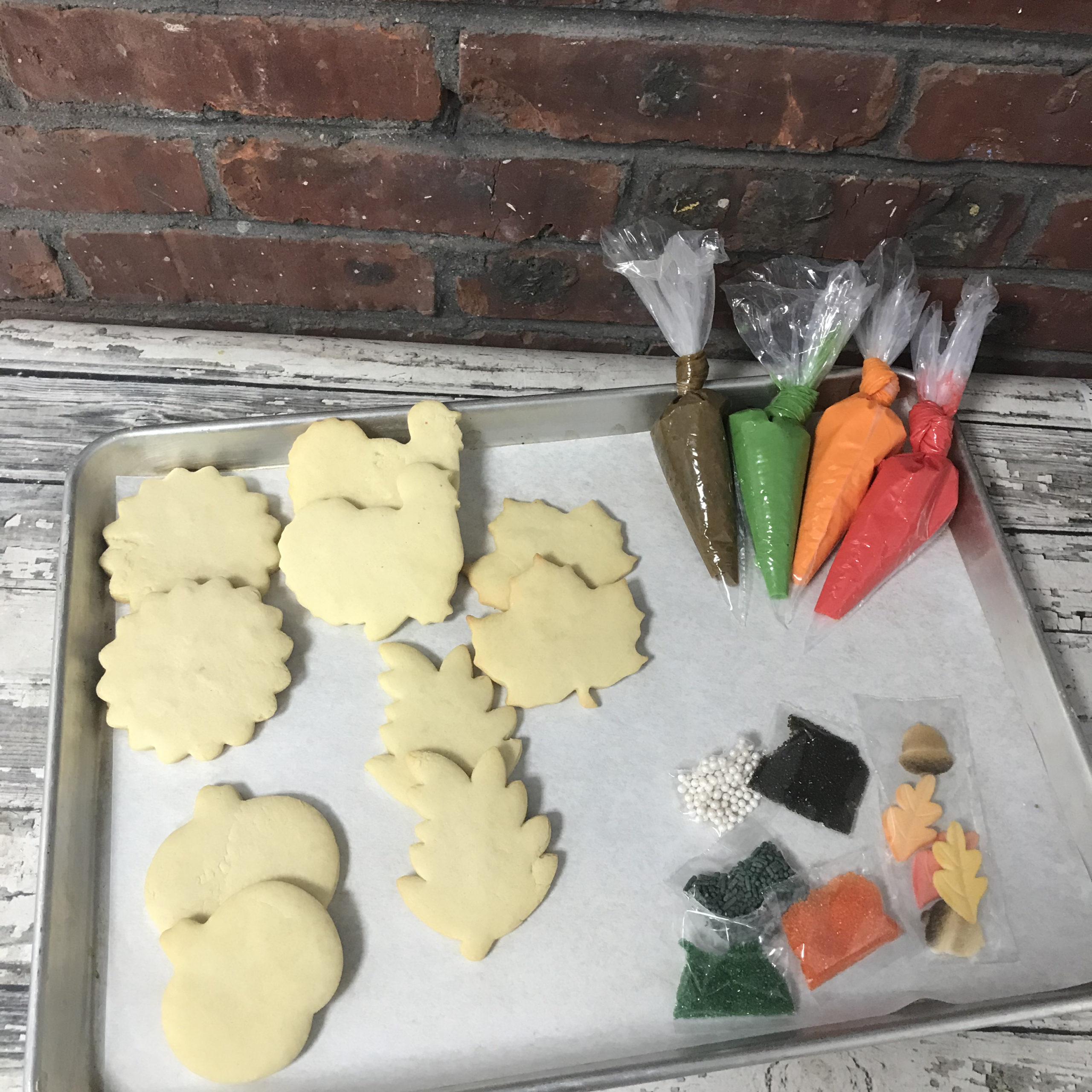 Thanksgiving fall themed cookie kit diy cookie