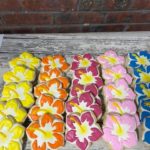 Hibiscus Flower Cookies - Hawaiian party Cookie Favors