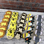 Safari animal themed cookies - lion, elephant, toucan, monkey, tiger