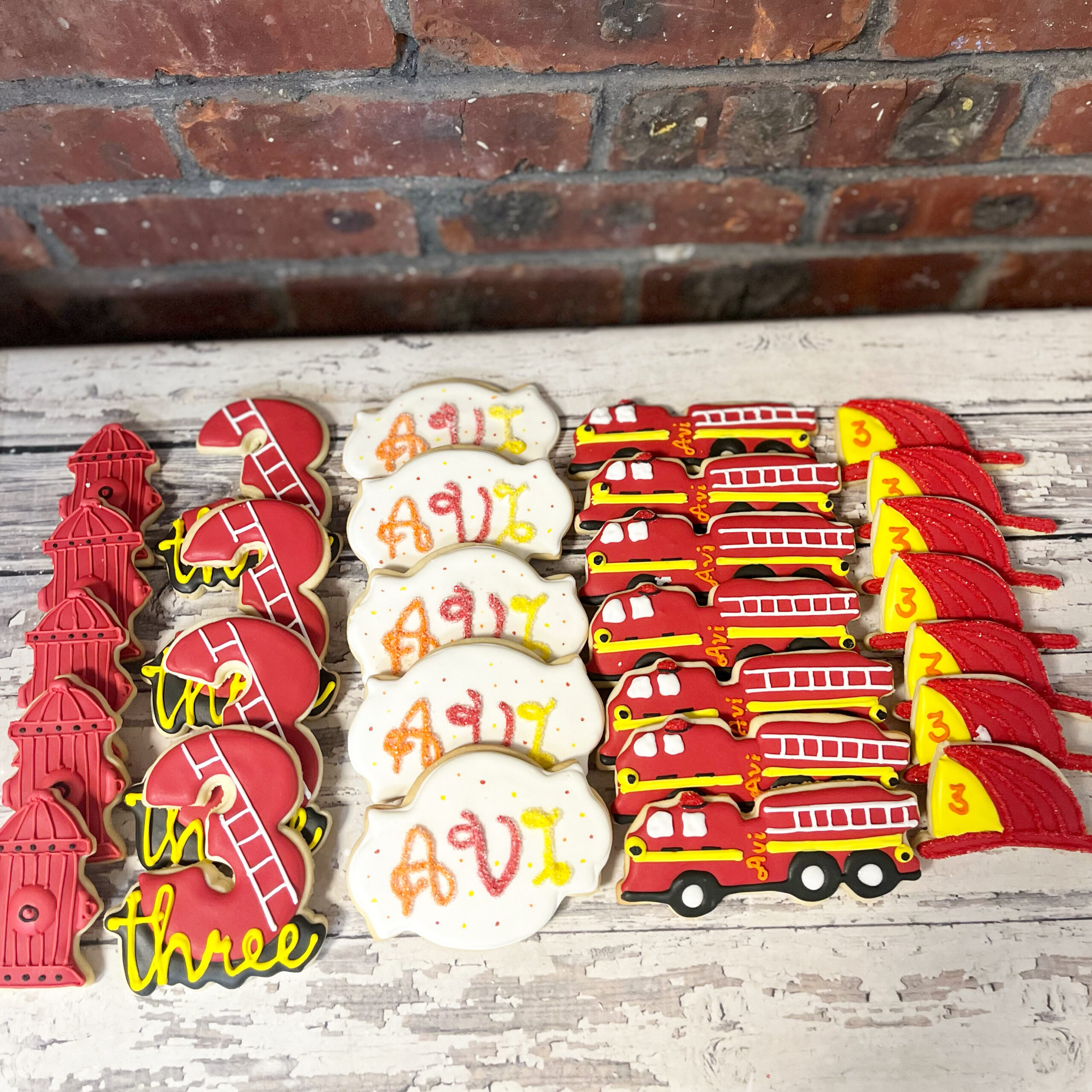 Fireman fire truck firetruck upsherin cookies