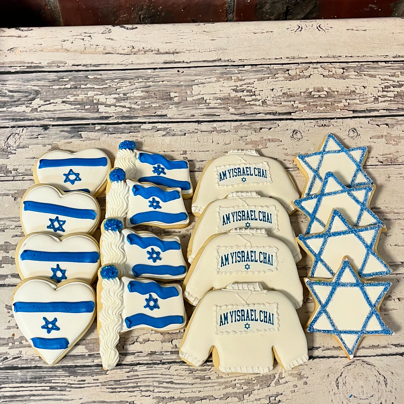 Israel Themed Cookies - Israeli Flag Cookie favors