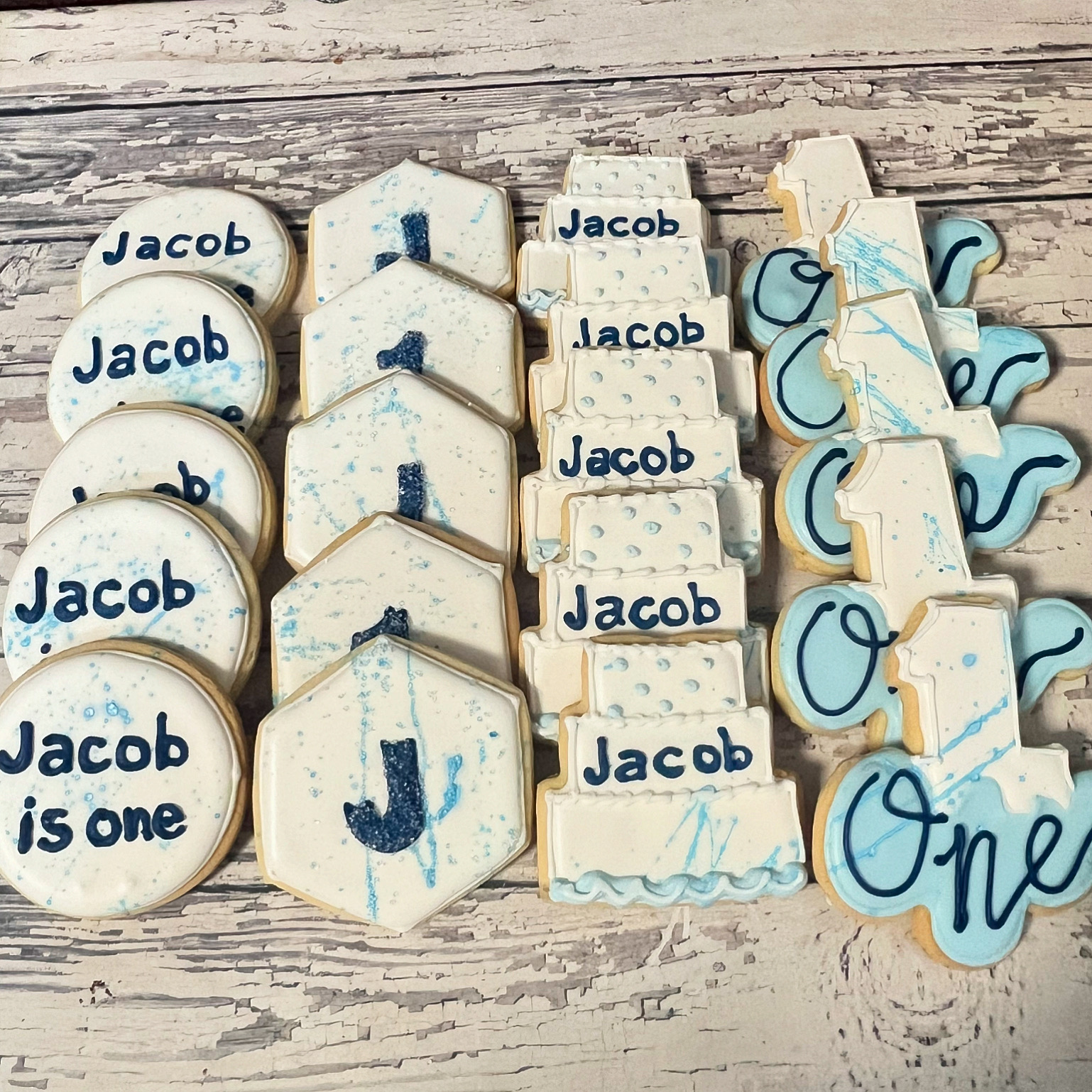First Birthday Boy Cookies - 1st cookie favors