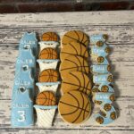 Basketball themed 3 birthday cookies