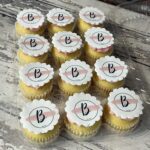 mini cupcake with invitation or logo topper